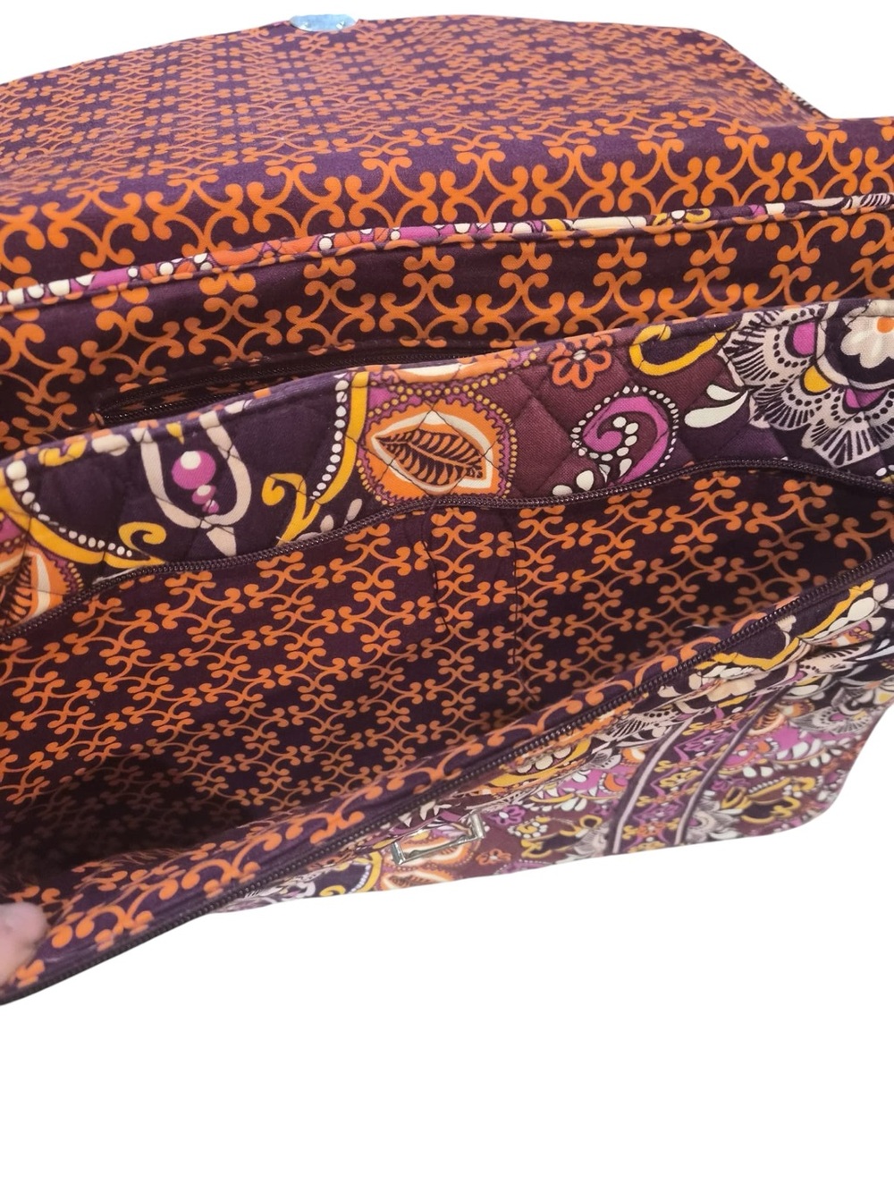 Vera Bradley Quilted Floral Laptop Satchel in Plum and Pink - Picture 10 of 14